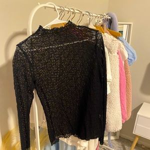 Black lace Zara long sleeve top